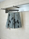 Chrome Hearts High Street Cross Splice Leather Embroidered workwear Cowboy Shorts