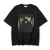 Off White Classic Caravaggio Oil Painting Arrow Print T-shirt Couple Casual Loose Short Sleeve