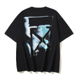 Off White Fashion 3D Arrow Printed T-shirt Couple Casual Loose Short Sleeve
