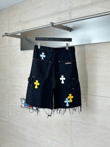 Chrome Hearts High Street Cross Splice Leather Embroidered workwear Cowboy Shorts