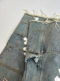 Chrome Hearts High Street Cross Splice Leather Embroidered workwear Cowboy Shorts