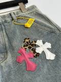 Chrome Hearts High Street Cross Splice Leather Embroidered workwear Cowboy Shorts