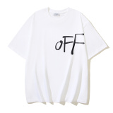 Off White Personalized Logo Printed T-shirt Couple Casual Loose Short Sleeve
