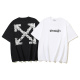 Off White Fashion Arrow Logo Printed T-shirt Couple Casual Loose Short Sleeve