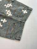Chrome Hearts High Street Cross Splice Leather Embroidered workwear Cowboy Shorts