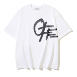 Off White Personalized Logo Printed T-shirt Couple Casual Loose Short Sleeve