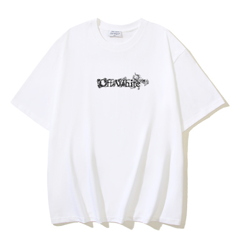 Off White Fashion Arrow Logo Printed T-shirt Couple Casual Loose Short Sleeve
