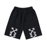 Off White Classic Newspaper Arrow Logo Printed Shorts Unisex Casual Loose Sports Shorts