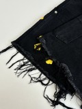 Chrome Hearts High Street Cross Splice Leather Embroidered workwear Cowboy Shorts