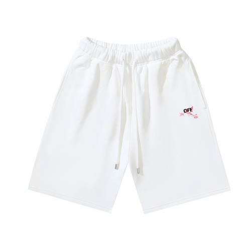 Off White Classic Inkjet Slant Stripe Printed Shorts Unisex Casual Loose Sports Shorts