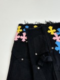 Chrome Hearts High Street Cross Splice Leather Embroidered workwear Cowboy Shorts