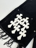 Chrome Hearts High Street Cross Splice Leather Embroidered workwear Cowboy Shorts