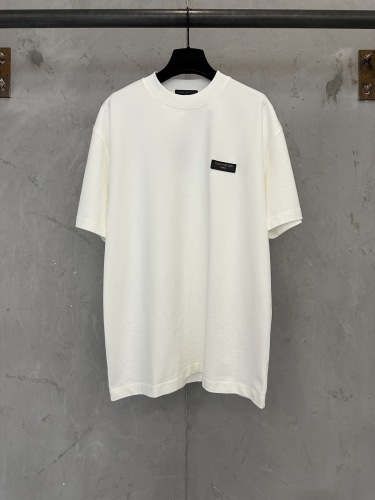 Louis Vuitton 26SS Simple Leather Logo T-shirt Unisex Casual Loose Short Sleeve