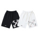Off White Classic Newspaper Arrow Logo Printed Shorts Unisex Casual Loose Sports Shorts