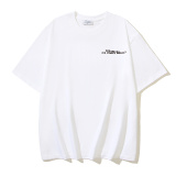 Off White Fashionable Letter Arrow Printed T-shirt Couple Casual Loose Short Sleeve