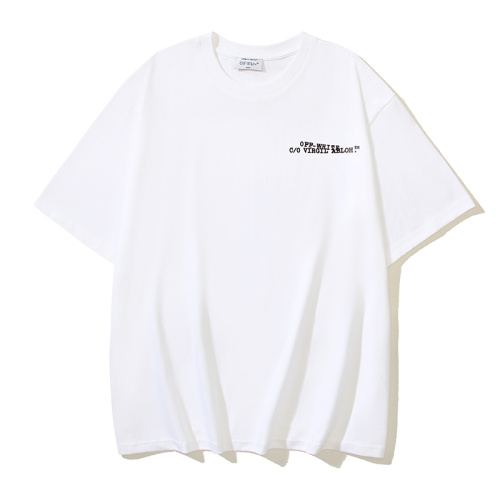 Off White Fashionable Letter Arrow Printed T-shirt Couple Casual Loose Short Sleeve