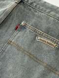 Chrome Hearts High Street Cross Splice Leather Embroidered workwear Cowboy Shorts