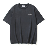 Off White Fashion Overlapping Letter Printed T-shirt Couple Casual Loose Washed Short Sleeve