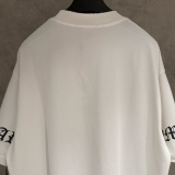 Chrome Hearts New Fashion Embroidered Cross T-shirt Couple Casual Loose Short Sleeve