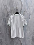 Louis Vuitton 26SS Unisex Fashion Leather Logo Striped Knitted Short Sleeve Polo Shirt