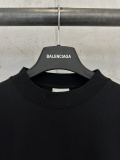 Balenciaga 26SS Fashion Sunglasses Black White Portrait Printed T-shirt Couple Casual Loose Short Sleeve