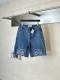 Loewe Unisex Classic Logo Printed Casual Versatile Denim Shorts