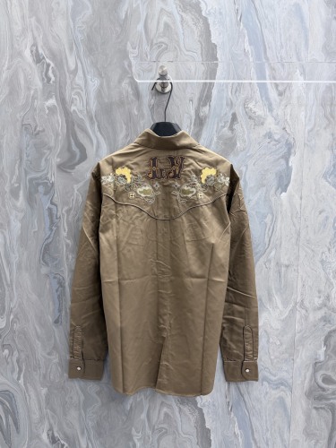 Louis Vuitton Unisex Classic Embroidered Sheepskin Long Sleeve Shirt