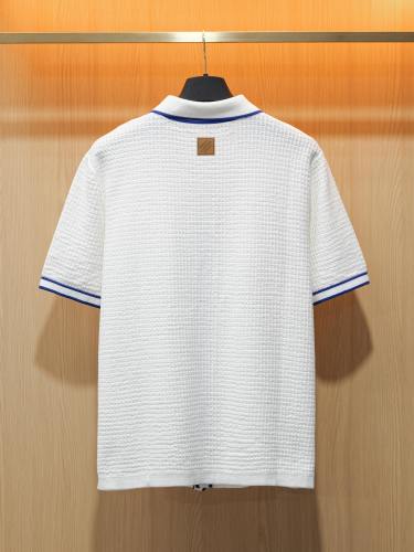 Louis Vuitton Fashion Embroidered Logo Waffle Open Collar Knitted Shirt