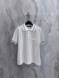 Louis Vuitton 26SS Unisex Fashion Leather Logo Striped Knitted Short Sleeve Polo Shirt
