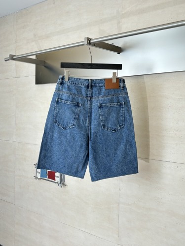 Loewe Unisex Classic Logo Printed Casual Versatile Denim Shorts