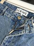 Loewe Unisex Classic Logo Printed Casual Versatile Denim Shorts