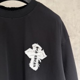 Chrome Hearts New Fashion Patchwork Embroidered T-shirt Couple Casual Loose Short Sleeve