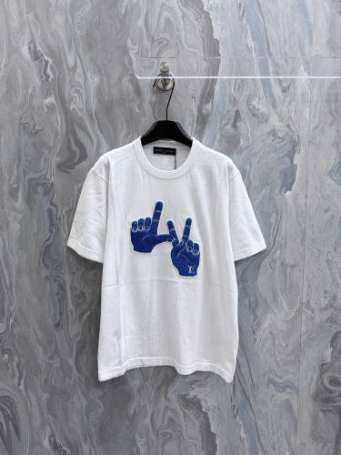 Louis Vuitton 26SS Fashion Toothbrush Embroidered T-shirt Couple Versatile Round Neck Short Sleeve