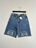 Loewe Unisex Classic Logo Printed Casual Versatile Denim Shorts