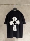 Chrome Hearts New Fashion Patchwork Embroidered T-shirt Couple Casual Loose Short Sleeve