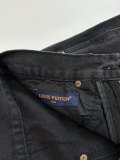 Louis Vuitton Unisex Classic Embossed Logo Casual Versatile Denim Shorts