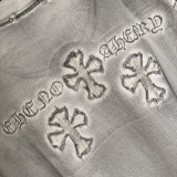 Chrome Hearts New Fashion Patchwork Embroidered Cross T-shirt Couple Casual Loose Short Sleeve