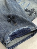 Chrome Hearts Couple's Versatile Leather Cross Piercing Laundry Jeans