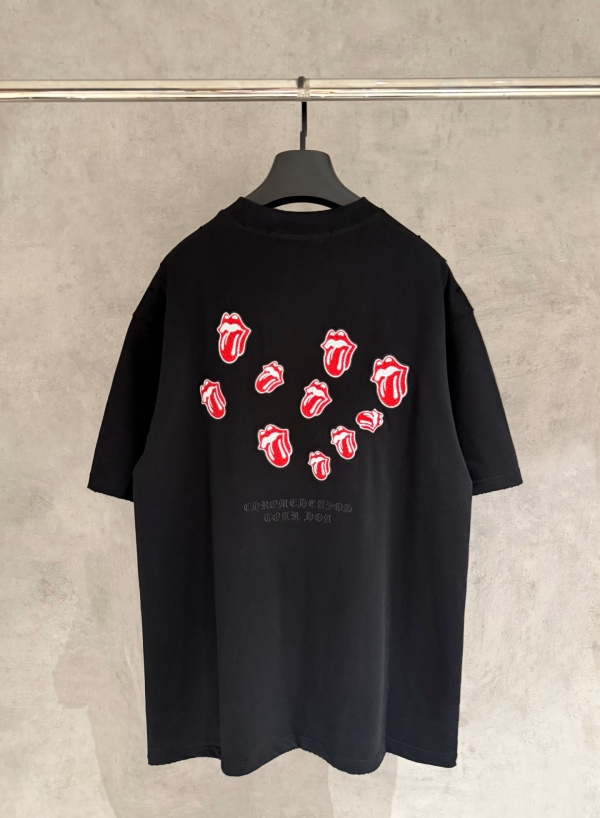 Chrome Hearts New Fashion Embroidered T-shirt Couple Casual Loose Short Sleeve