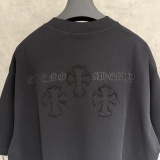 Chrome Hearts New Fashion Patchwork Embroidered Cross T-shirt Couple Casual Loose Short Sleeve