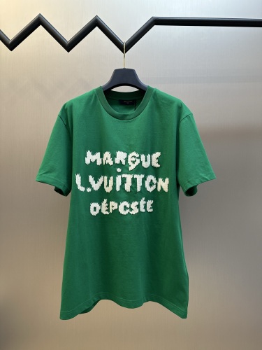Louis Vuitton Fashion Embroidered Logo Short Sleeve Couple Casual Round Neck T-shirt