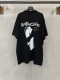 Balenciaga 26SS Fashion Sunglasses Black White Portrait Printed T-shirt Couple Casual Loose Short Sleeve