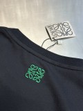 Loewe Fashion Frog Printed Words Embroidered T-shirt Couple Casual Round Neck Short Sleeve