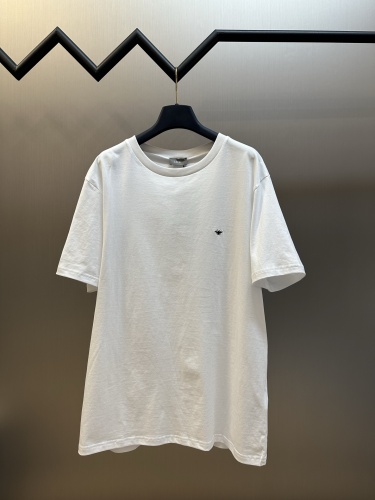 Dior Fashion Simple Embroidered Bee Short Sleeve Couple Casual Round Neck T-shirt