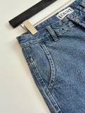 Loewe Unisex Classic Logo Printed Casual Versatile Denim Shorts