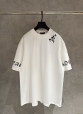 Chrome Hearts New Fashion Embroidered Cross T-shirt Couple Casual Loose Short Sleeve