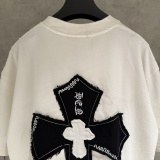 Chrome Hearts New Fashion Patchwork Embroidered T-shirt Couple Casual Loose Short Sleeve