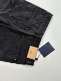 Louis Vuitton Unisex Classic Embossed Logo Casual Versatile Denim Shorts