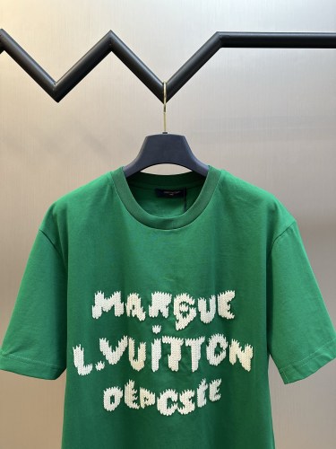 Louis Vuitton Fashion Embroidered Logo Short Sleeve Couple Casual Round Neck T-shirt