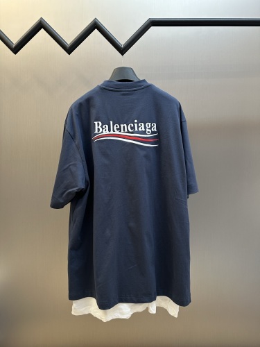 Balenciaga Fashion Embroidered Logo Double layered T-shirt Couple Casual Versatile Short Sleeve